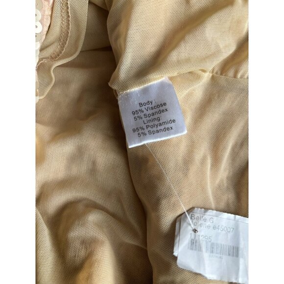 Belle G Jolene Gold Sequin Short V Neck Golden Dress - Picture 7 of 8